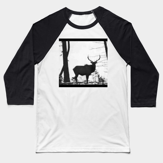 Rocky Mountain Elk Baseball T-Shirt by VikingBeard1957